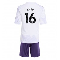 Stroje piłkarskie Manchester United Amad Diallo #16 Koszulka Wyjazdowej dla dzieci 2025-26 Krótki Rękaw (+ szorty)